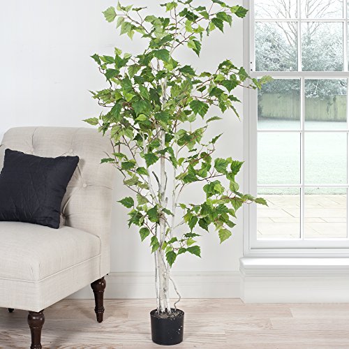 Pure Garden 5 Foot Birch Artificial Tree, 5', Green #TOP3