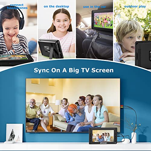 image for MYDASH Portable DVD Players for Car, 10.1'' Dual Screen DVD Player wit