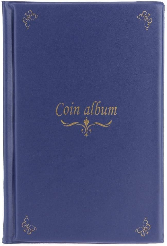 AITIME 150 Pockets Coin Holder Collection, Quarter Dollar Album, Clear Storage Pockets with Lid, Souvenir Collection Supplies Gifts for Hobby Collecting Collectors (Blue)