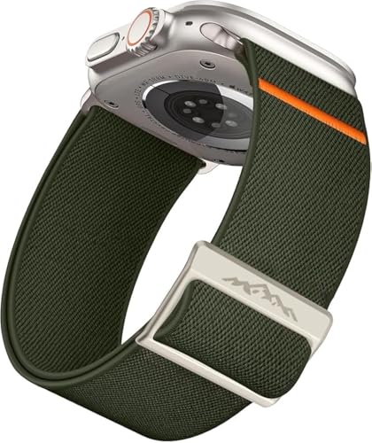 Image of MOROFY Sport Stretchy Nylon Strap Compatible with Apple Watch Ultra 3|2|1 Band 49mm, iwatch Strap Series 11|10 46mm, 9|8|7 45mm, SE2|SE 6|5|4 44mm - Army Green