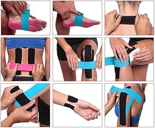Fita Bandagem Elástica Adesiva Kinesio Tape Dor Muscular Fisioterapia Recuperação Muscular Para Lesõ