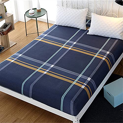Oduo Spannbetttücher für Boxspringbetten, Drucken Spannbettlaken aus Mikrofaser - Spannbetttuch für Einzelbett Doppelbett - Spannbetttuch Steghöhe bis 25cm (Plaid,120x200x25cm) Cover