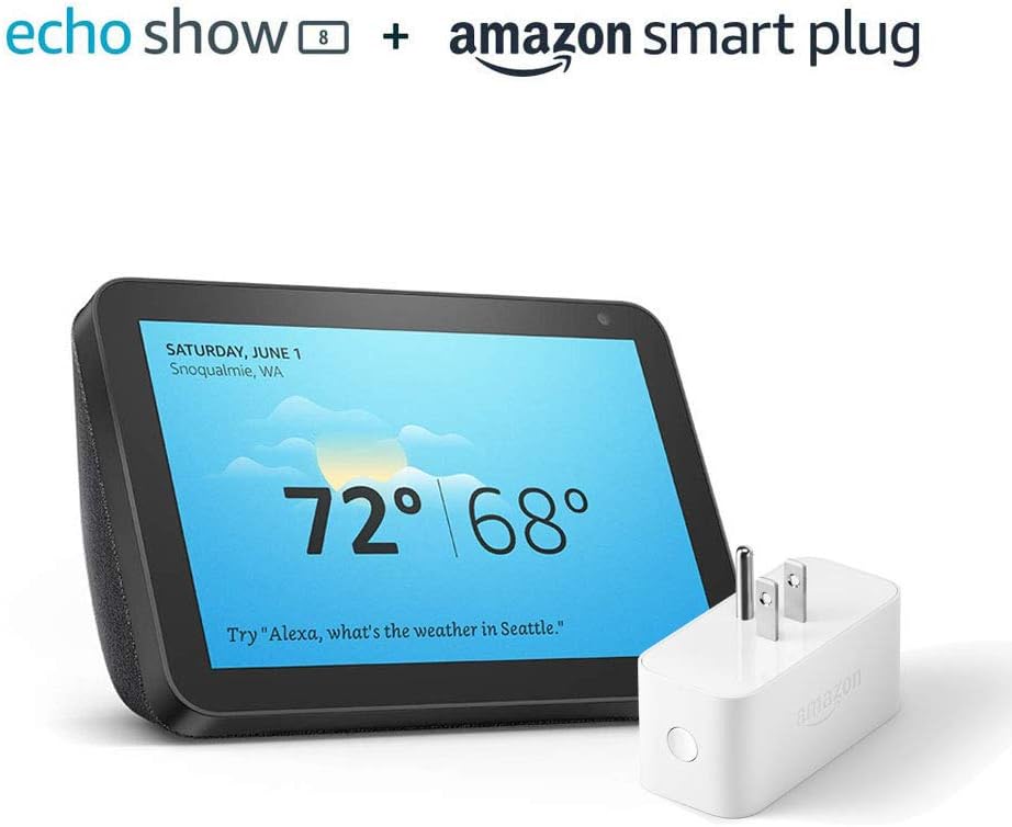 Echo Show 8 Charcoal with Amazon Smart Plug