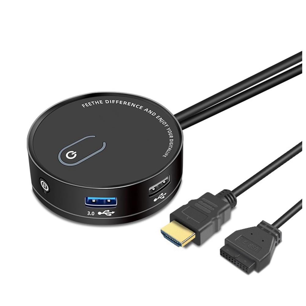 Interruptor de computadora de escritorio con botón de alimentación externa y USB 3.0 universal 8