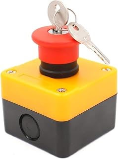 Interruptor y llave de botón de parada de emergencia, señal roja de 660v