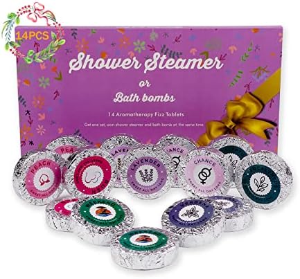 PickMora 14PCS Shower Steamers Aromatherapy with 7 Scents, Shower Bombs with Essential Oils for Relaxation, Body Restore Shower Tablets Gift Sets for Women and Men in Mother's Day, Anniversaries