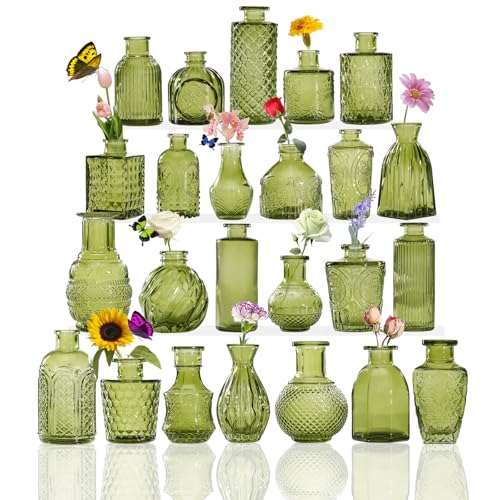 Jarrones Cristal Verde Marca Sawoake