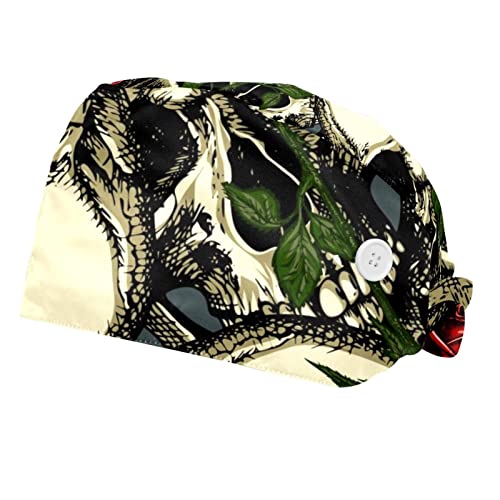Casquette de travail crânes roses pour rester au frais en cuisine et atelier