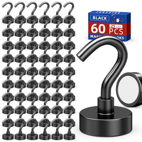 Image of Black Magnetic Hooks, 60 Pack Magnetic Hooks for Cruise Cabins