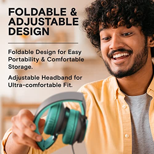 Artix Cl750 Wired Headphones With Mic & Volume Control — Noise Isolating Computer Headphones Wired, On-Ear Headphones With Wire, Plug In Headphones For Laptop, Corded Headphone Over Ear Aux Jack 3.5Mm #TOP5