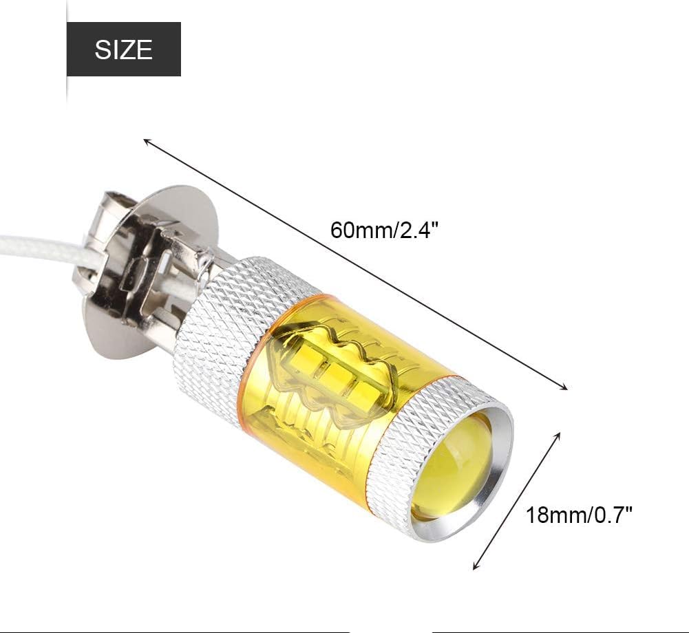 2PCS LED Yellow Fog Light Lamp Bulbs H3 12-24V 80W 16SMD Extremely Bright Bulbs Car Fog Light Lamp Bulbs Nice processing