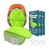 444円お得!HW GLOBAL 作業用 ヘルメット インナー 汗取り パッド おでこ 汗吸収 パット 通気性 メッシュ 猛暑 熱中症対策用品 (3個セット) 余分クリップを含める