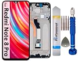 It'Go Display per Xiaomi Redmi Note 8 Pro (1-SIM) Schermo LCD di Ricambio Touch Screen con Strumenti con Telaio Nero Alta Qualità
