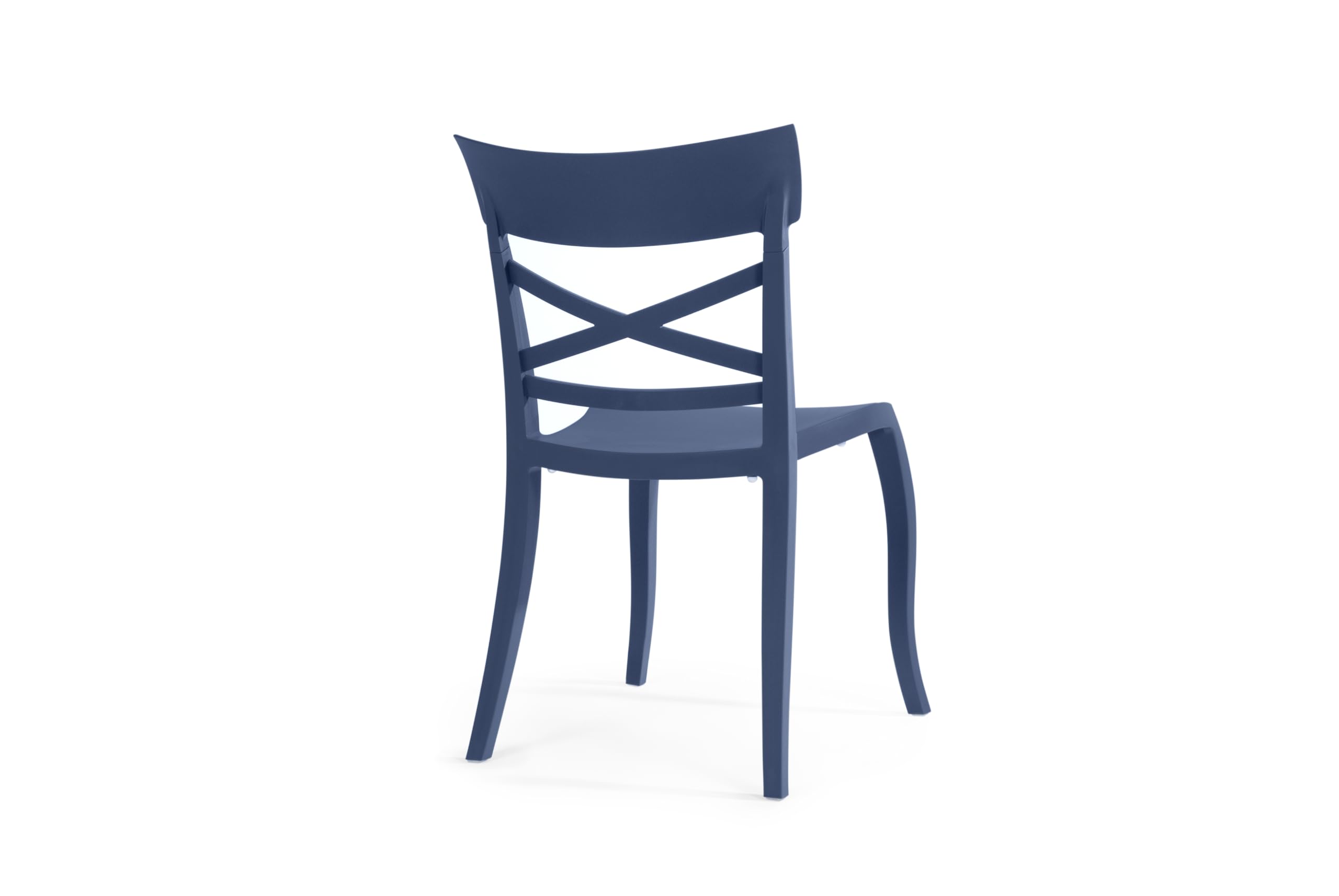 PAPATYA XSera-S 1er-Set Designer- Kunststoffstuhl, 200 kg belastbar, Leichter stapelbar Gartenstuhl, wetterfester Balkonstuhl, Terrassenstuhl, Hotelstühle, Restaurantstühle, Stapelstuhl (Dunkelblau)