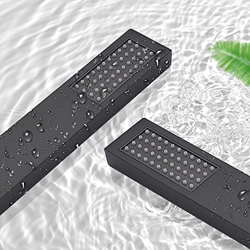 Heable Square Stainless Steel Black Hand Held Shower Head For Bathroom Shower Set High Pressure Single Function #TOP3