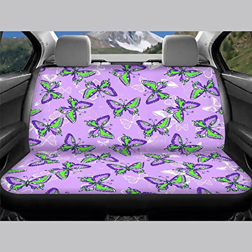 Image of Modysero Purple Butterfly Print Car Seat Cover Full Set Novelty Soft Elastic All Season Automotive Seat Cover for Women Universal Auto Seat Cover Accessories Fit Most Cars Vehicles