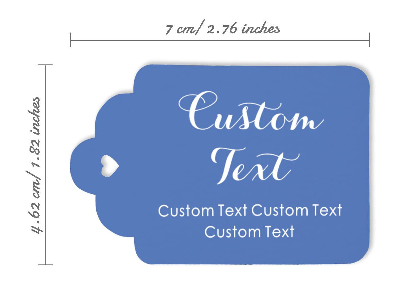 100 Cartellini Personalizzati Per Bomboniere - Etichette Regalo Con Testo A Scelta, Colore Azzurro, 7x4.5cm - Darling Souvenir - 2