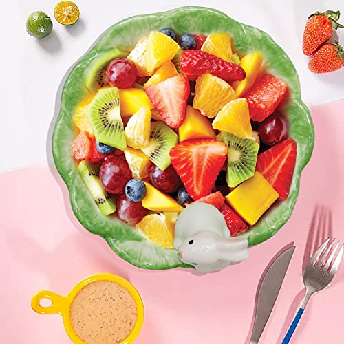 Vikksaer Easter Candy Dishes Easter Bunny Bowl, Cute Bowl Ceramic, Salad Bowl With Cabbage Rabbit Shaped, Kawaii Candy Bowls For Kids, Microwave Available,Best Kitchen Household Gift #TOP3