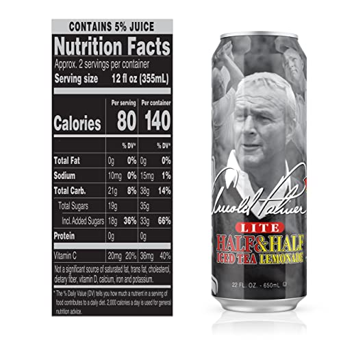 Image of AriZona Arnold Palmer Half and Half - Big Can, 22 Fl Oz (Pack of 24)