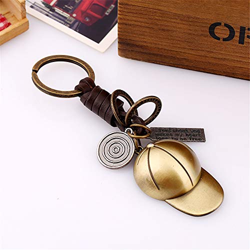 Funny Live Alloy Baseball Cap Keychain,Leather Keychain,Hat Keyring Door Car Key Tag Ring Chain For Men, Women, Car Decorations, Perfect Christmas Gifts #TOP1