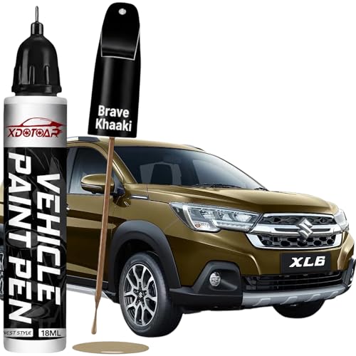 Image of XDOTOAR Car Touch Up Paint Pen for Maruti Suzuki XL6 Brave Khaki (ZWZ) | Factory Color Matched 2K Paint Technology | Car Scratch Remover & Paint Chip Repair | Quick Dry Formula | Rust Protection | 18ml