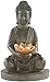 Produktbild Lunartec Buddha mit Solarlicht: Solar-LED Deko Lampe Buddha für Garten & Terrasse, 28 cm (Buddha Lampe Outdoor, Solarbudda, Solarleuchten)