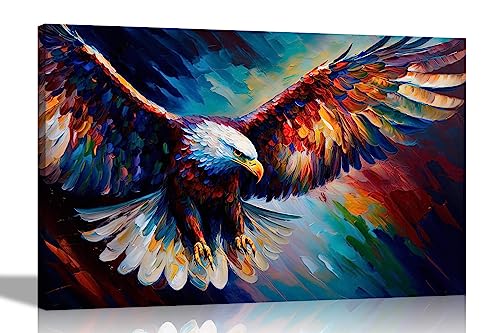 Artley Prints - Impression sur toile abstraite Aigle qui coule – ...