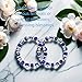 Geettcaifu 2 Pcs Evil Eye Bead Bracelet, Fashionable Glass Crystal Bead Elastic Bracelet - Dark Blue