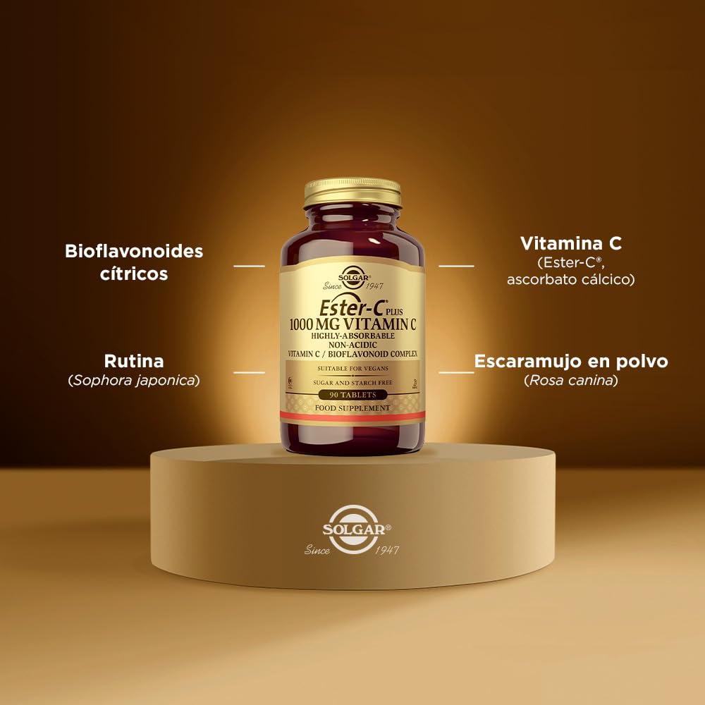 SOLGAR Ester-C Plus 1000mg Vitamina C 90 Comprimidos