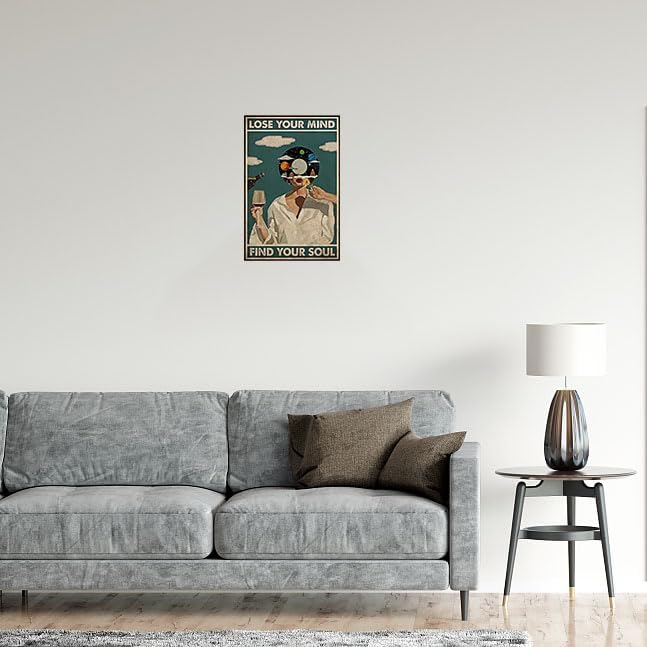 Miniatura 7 de Flyhaw Póster vintage con texto en inglés Lose Your Mind Find Your Soul (Lose Your Mind Find Your Soul) con cita inspiradora sobre salud mental,