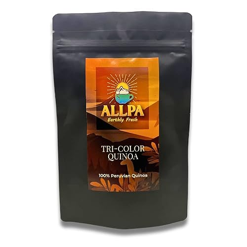Allpa Organic Peruvian Tri-Color Quinoa 1 lb | Sustituto de arroz alto en proteínas, alto en fibra y versátil | Añade color a tus comidas saludables