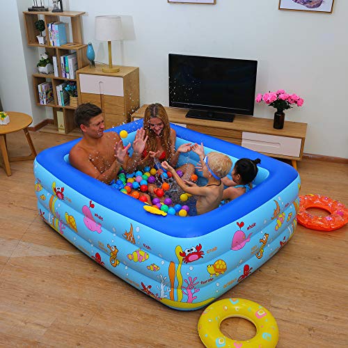WateBom Inflatable Family Swimming Center Pool with Inflatable Soft Floor, 70 inches Ocean World Kids Swimming Pool - Thumbnail 2
