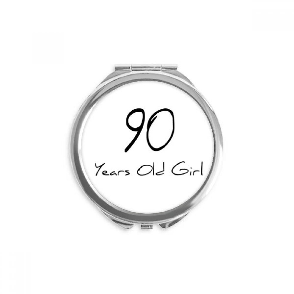 Miroir rond longévité 90 ans fille compact contre reflets flous - 5