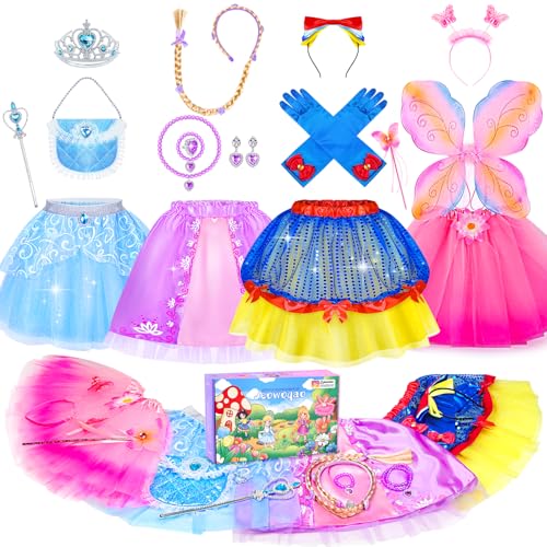 Vestido de princesa para niñas con tutú y accesorios miniatura 1