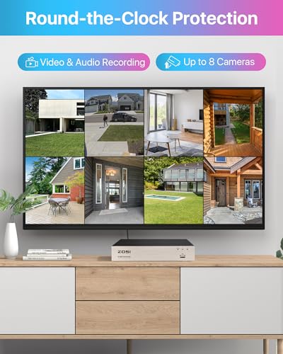 Image of ZOSI 8CH 3K Lite Security Camera System, 8X Home CCTV Cameras, 1TB HDD