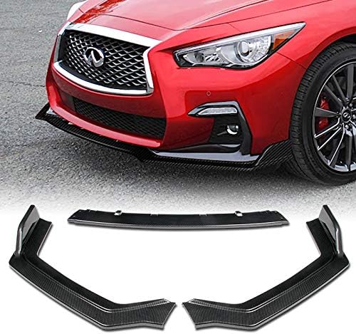 EPARTS-GOGOGO EPARTS - Juego de alerón de barbilla para parachoques delantero, 3 piezas, compatible con modelos Infiniti Q50 Sport 2018-2021 (estilo