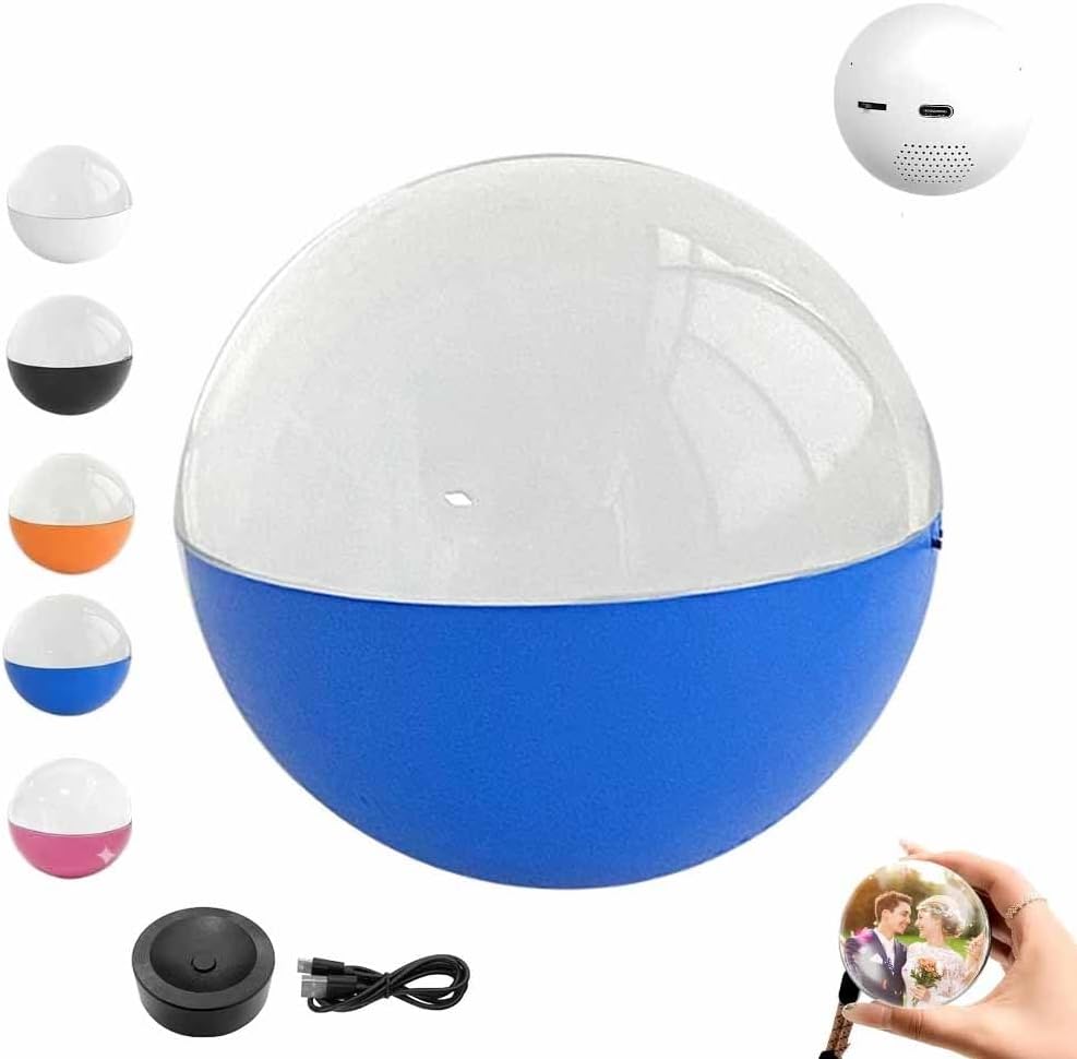 Christmas Memory Orb, Electronic Crystal Ball Custom Video Sphere, Inside out Core Memory Lamp Ultrasound Ornament, Wifi Personalized Digital Video Player, Uploadable Videos & Photos(White,Wifi)