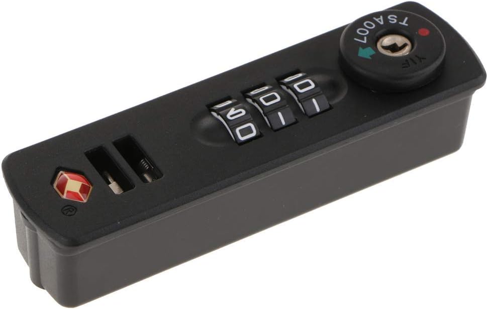 BSGP1PC Combination Lock,TSA007 Luggage Travel Lock & 3 Digit(Set Many Different Combinations) for Bag Case, Cloth/PC Box, Suitcase - Black