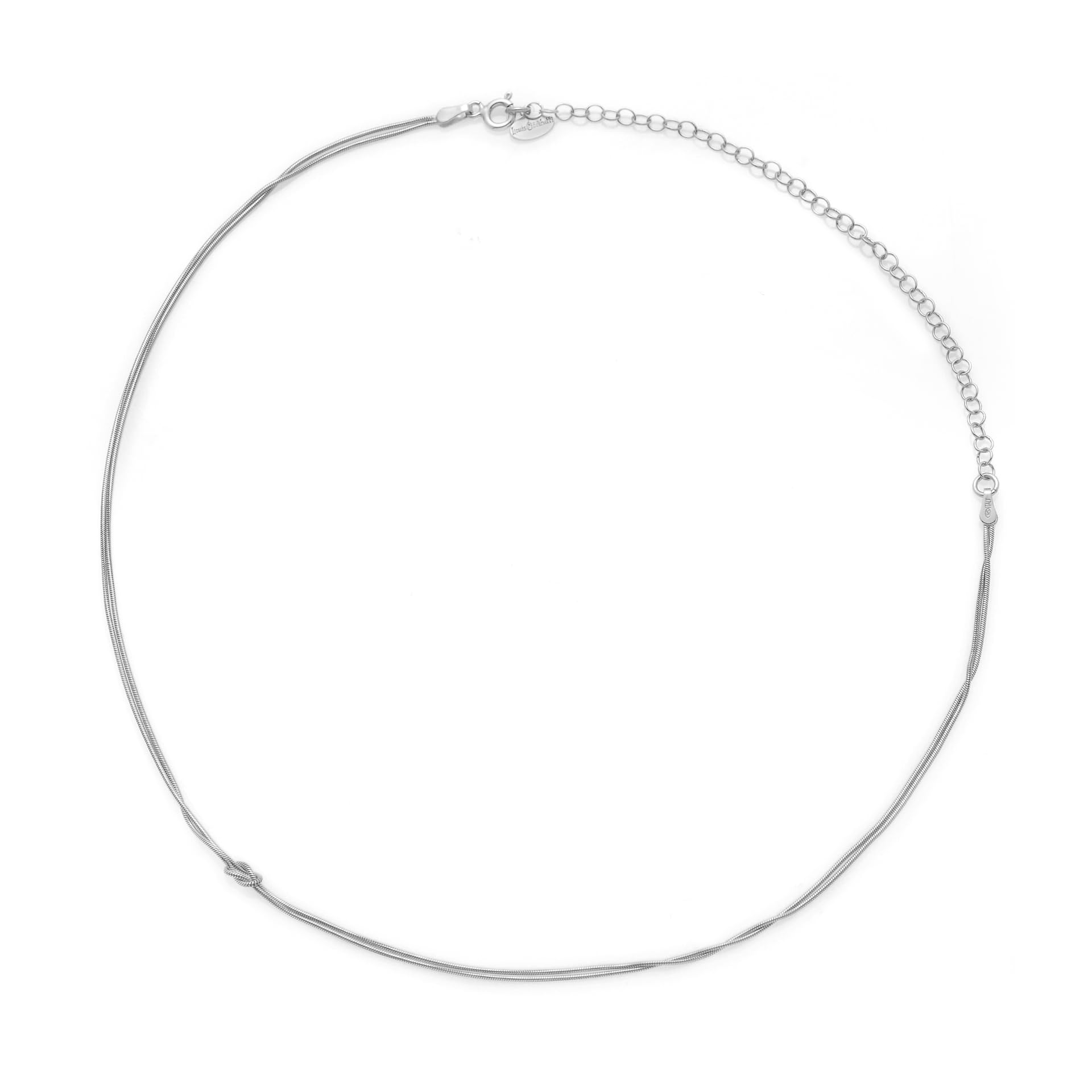 Collana Argento 925 Con Nodo, Regolabile, Nodo Simbolico per Amore, Amicizia e Infinito ideale per regalo San Valentino, made in italy