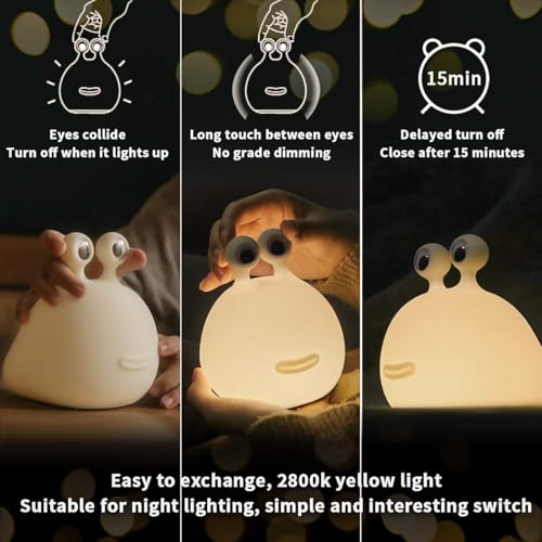 MUID Original Authentic Slug Night Light, Nursery Squishy Lamp, Silicone Light for Classroom, Cute Animal Bedside Lamp for Baby Kids Teens, Soft Light for Bedroom Breastfeeding.