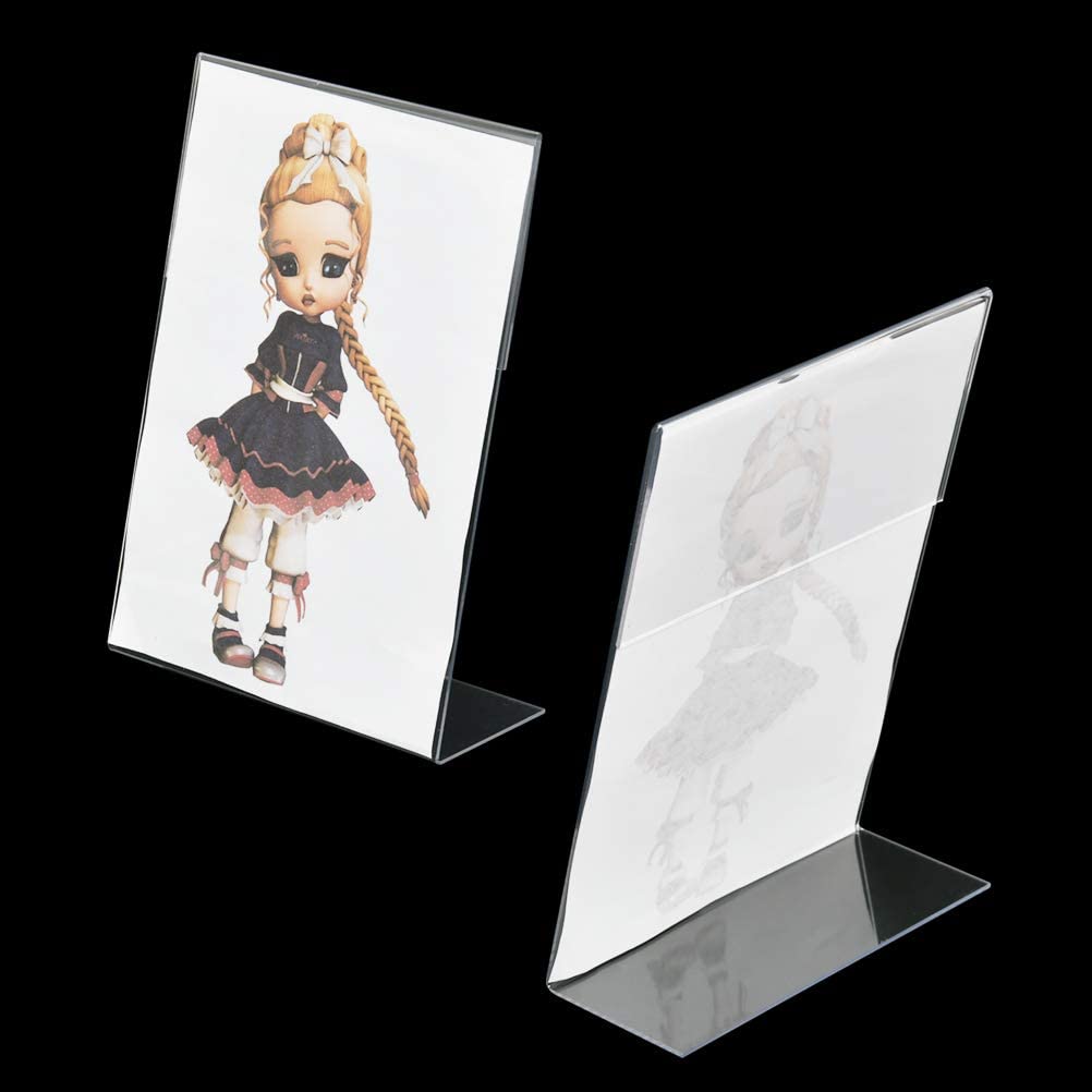 YOTINO 5 Packs Sign Holder A5 Clear Acrylic Poster Menu Holder Lean to