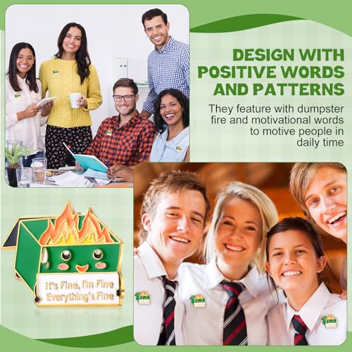 Image of Ferreve Dumpster Fire Pins Bulk Back to School Gift for Teacher Appreciation Pin Funny Dumpster Fire Office for Staff