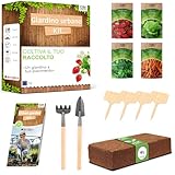 Kit Giardinaggio per Orto in Casa PYEF CRAFTS - Kit Piante in Terrazzo - Orto da Balcone - Set Germinazione Semi - Piantina da Far Crescere 6 Semi (M)