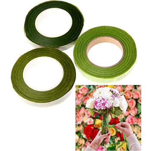 3 Rolls Floral Tapes Flower Bouquet Wrap Adhesive Waterproof Tape For Wedding Bouquet Stem Wrapping Craft Projects Diy Handcrafts Wreaths, Garland And Floral Arrangements 1/2" Wide #TOP4