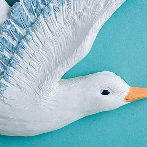 HEALLILY Resin Wall Hanging Seagulls: 3PCS 3D Seagull Sculptures Nautical Beach Decorations Ornament Creative Mediterranean Flying Sea Birds Seabirds Decor Plaques - Image 3