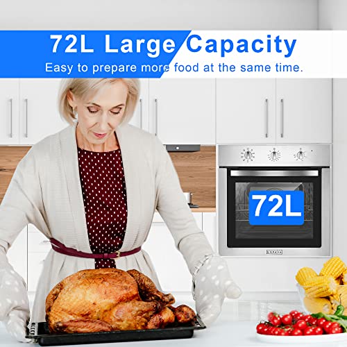 Empava Einbaubackofen, Backofen Autark 72L,Dampfbackofen, Oven 2800W, Einbaubackofen Ohne Kochfeld, Einbauherd, Backofen… – Bild 3