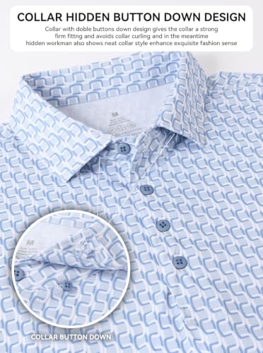 Image of Alex Vando Mens Golf Shirts Short Sleeve Breeze Quick-Dry Print Polo Shirt