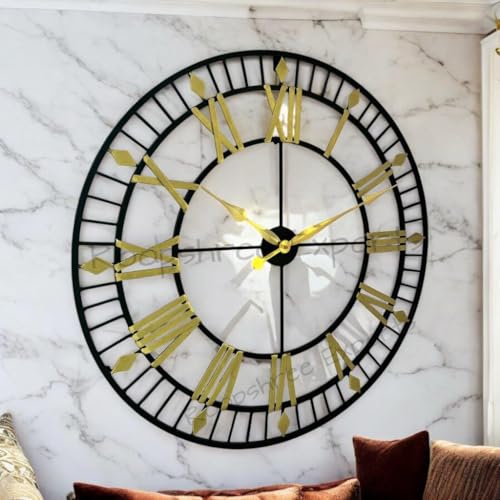 Vintage Clock VC-9076-30 Black Wall Clock BLACK + GOLD - Image 7