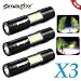 Produktbild LED Taschenlampe 3500 Lumens, 3 Stücke Mini Wasserdicht XPE Q5+COB LED Taschenlampe By huichang