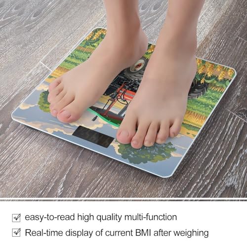 Báscula digital temática Tractor para peso corporal con pantalla LED miniatura 5